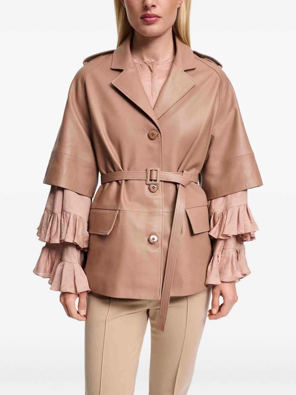 epauletted belted jacket - 3