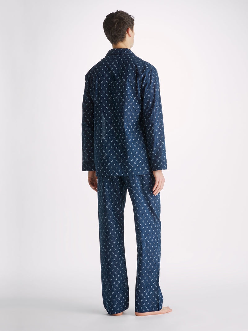 Men's Classic Fit Pyjamas Nelson 95 Cotton Batiste Blue - 4