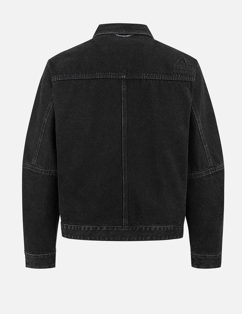 EVISU Two Tone Distressed Relax Fit Trucker Jacket outlook