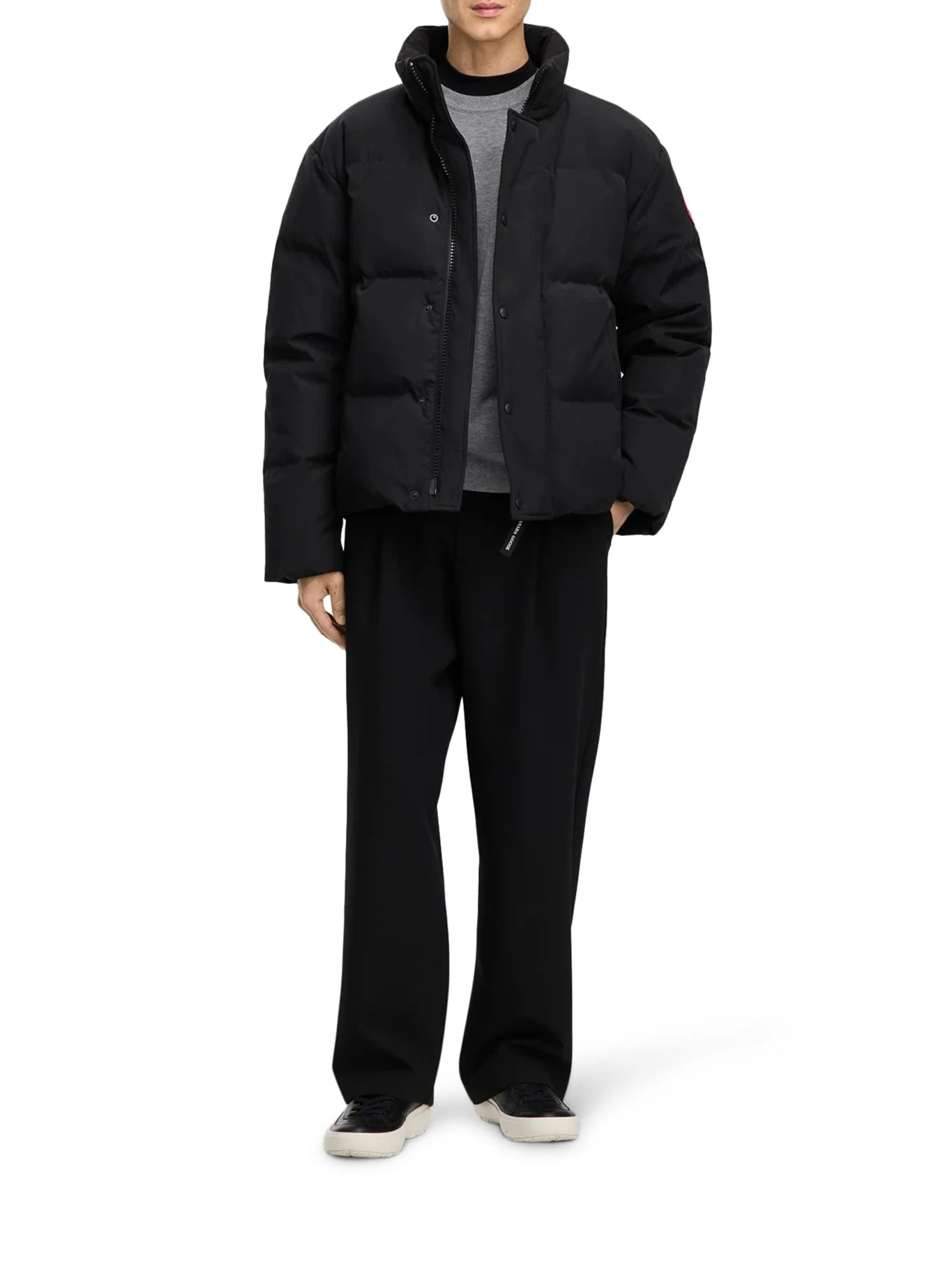 SHORT PADDED DOWN JACKET WITH HIGH COLLAR - 1