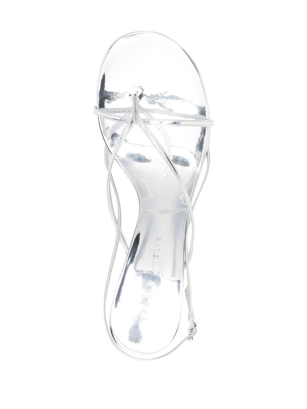 95mm metallic-finish open-toe sandals - 4