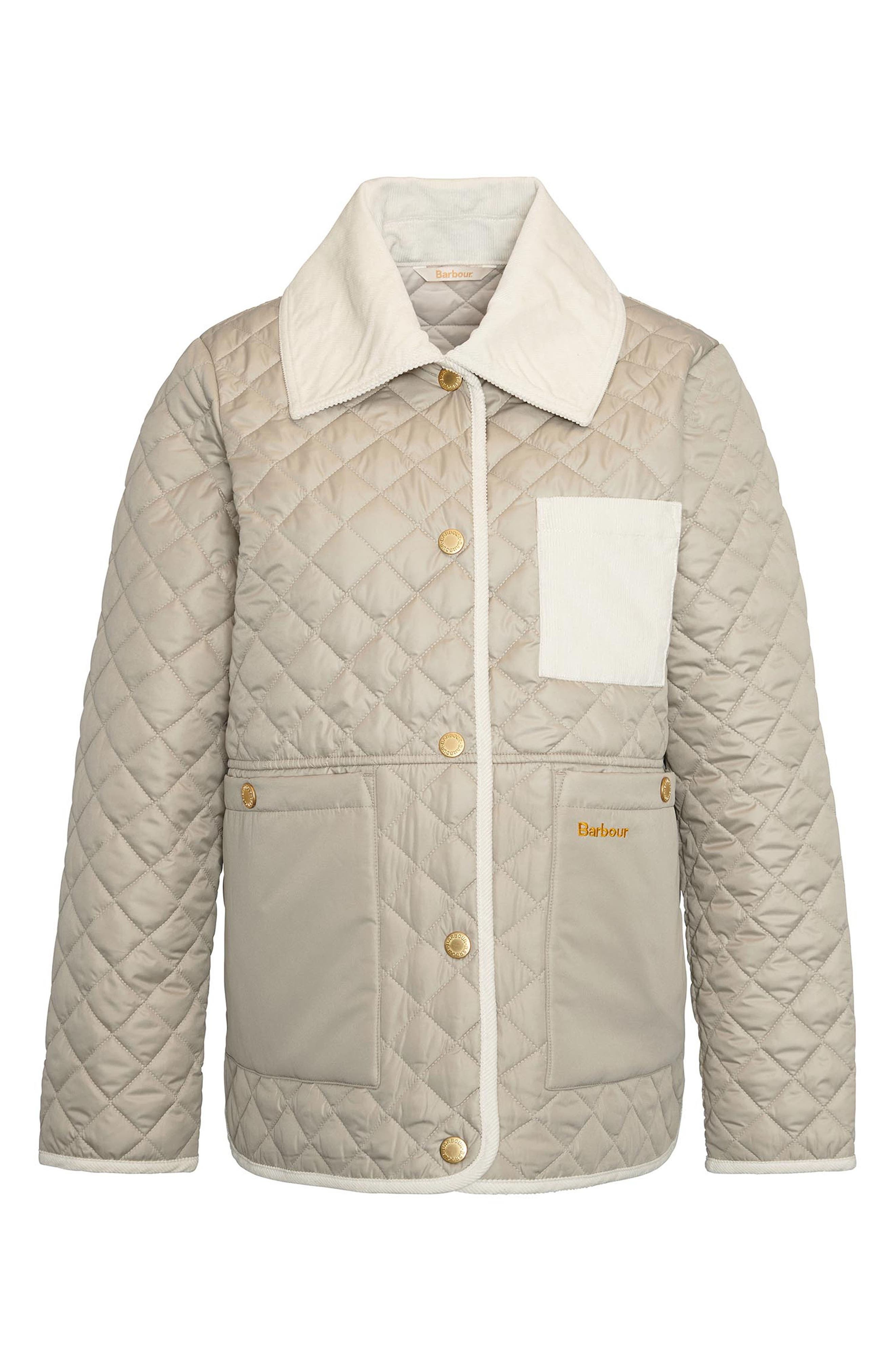 Barbour Fleur Quilted Jacket in Light Sand/Blanc at Nordstrom - 4