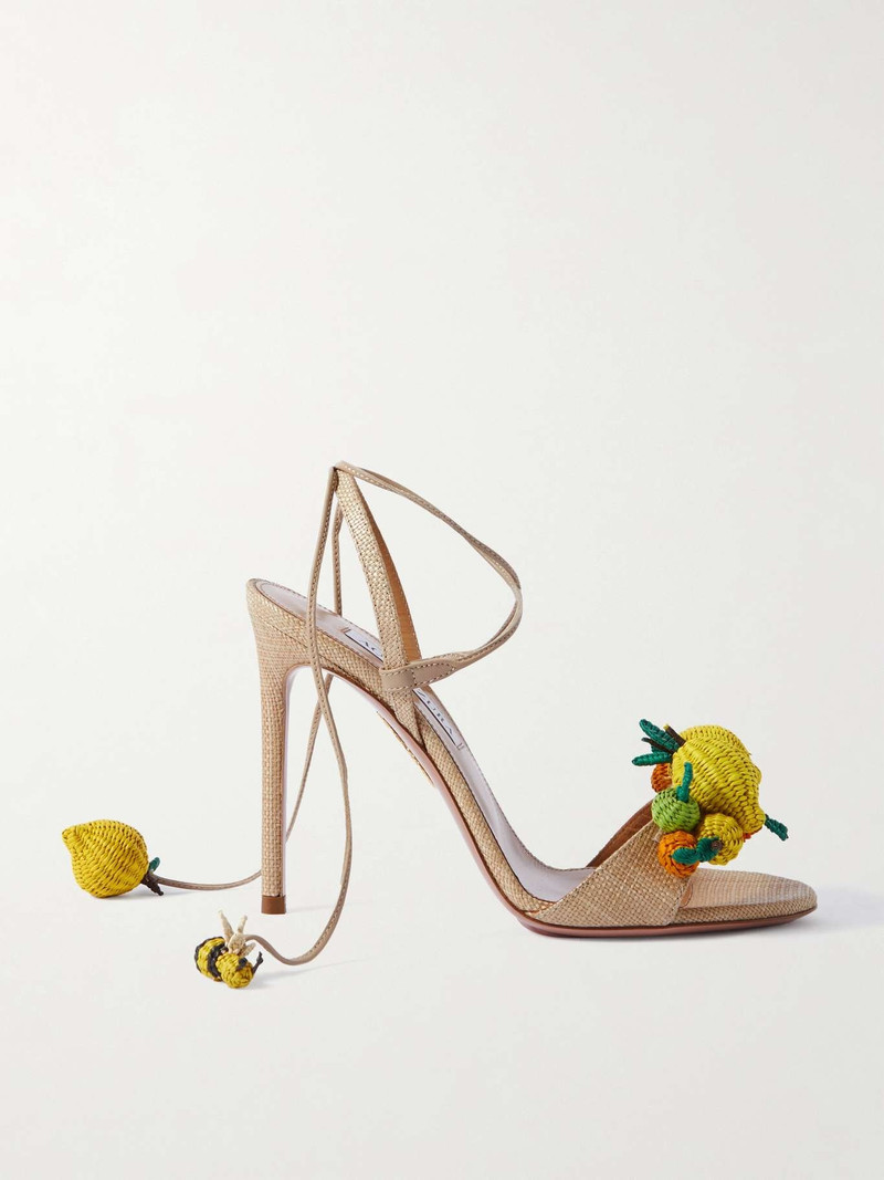 Citrus Punch embellished raffia sandals 1