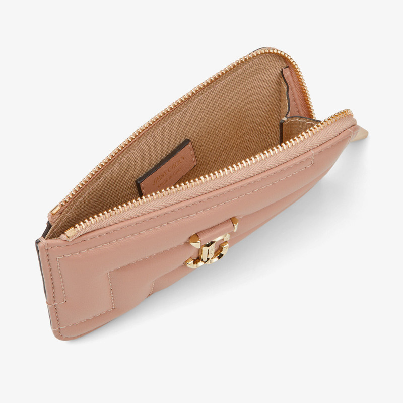 JIMMY CHOO Lise-Z Avenue
Ballet Pink Quilted Nappa Leather Card Holder with JC Emblem outlook