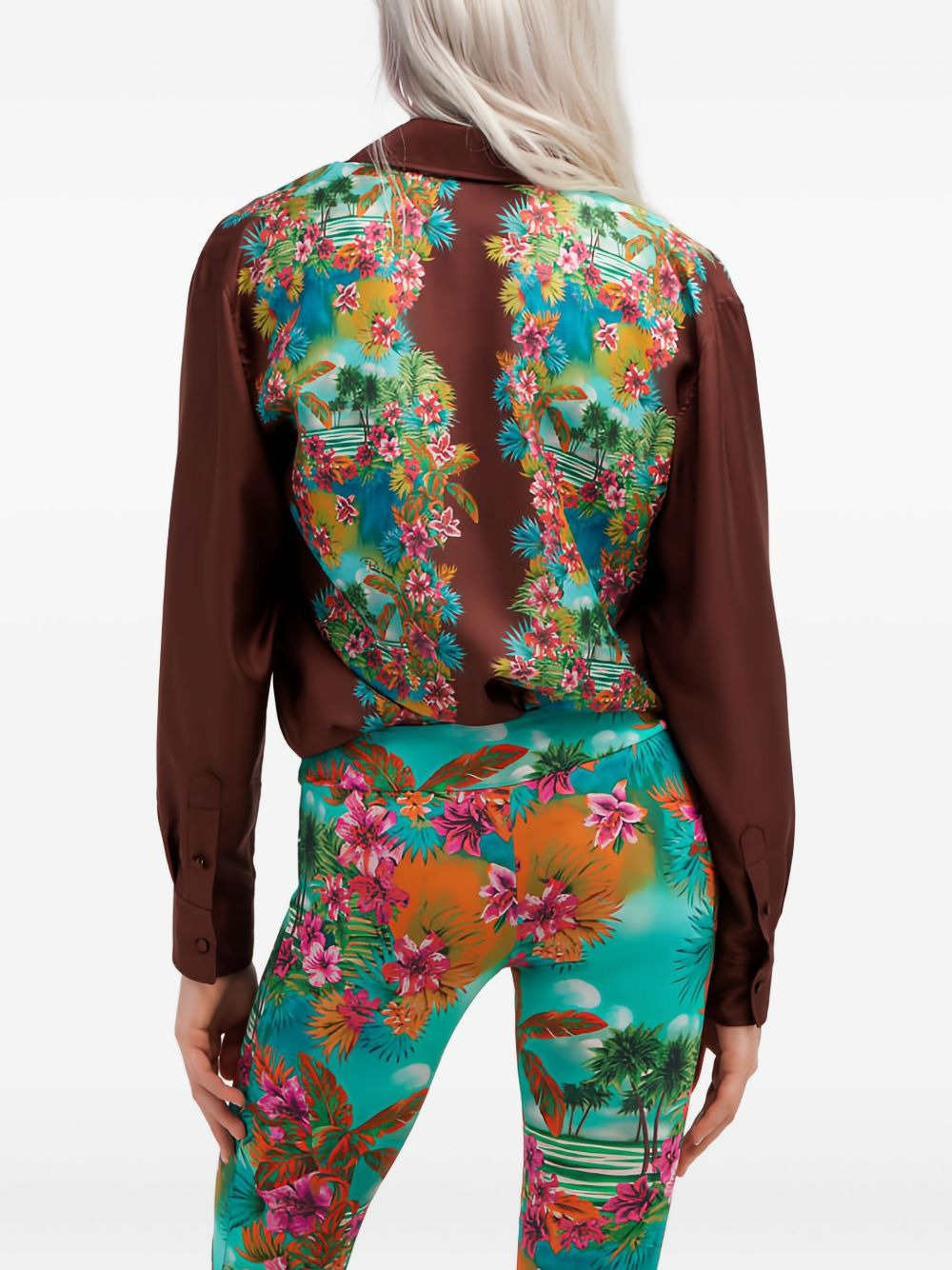 tropical-print silk shirt - 4