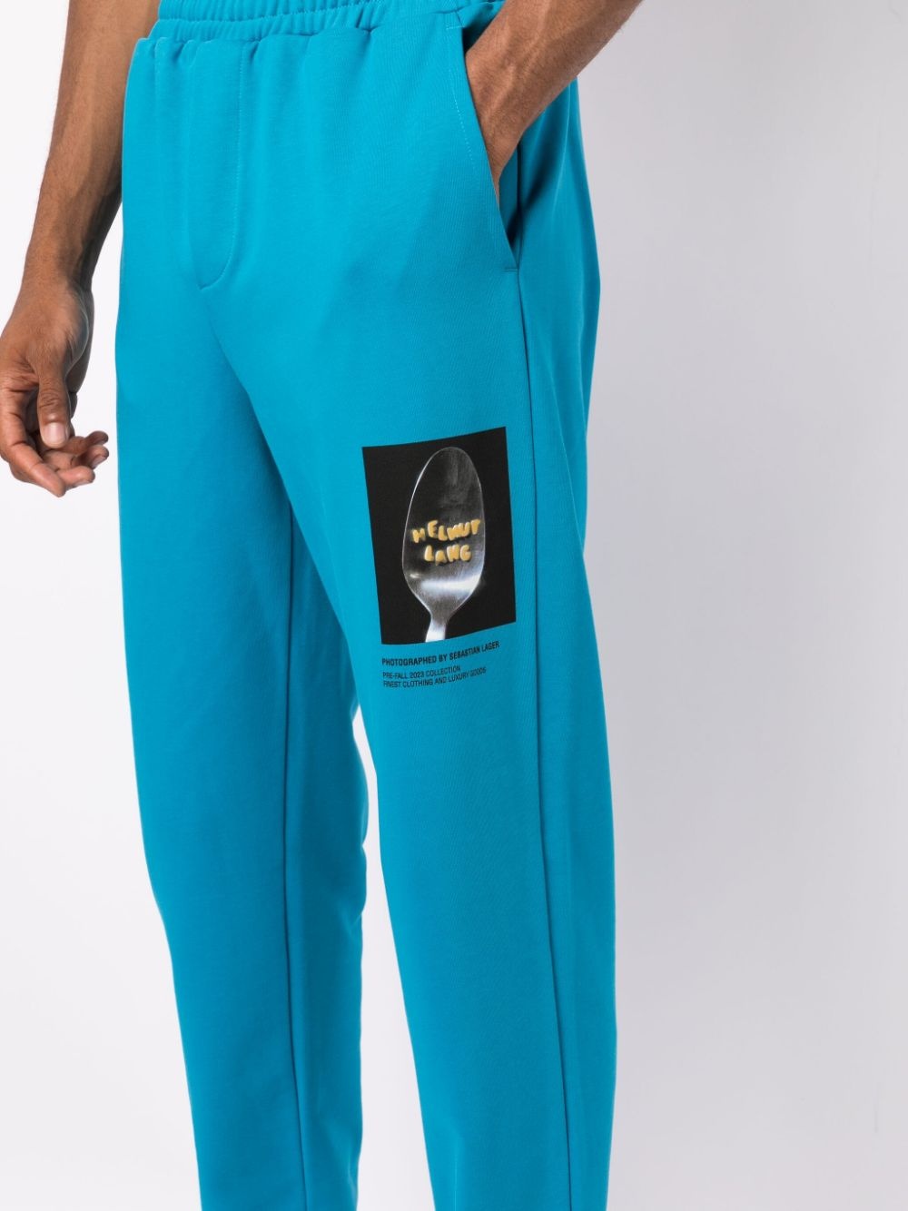 photographic-print cotton track pants - 5