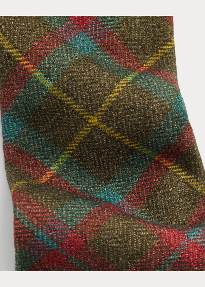 Handmade Plaid Cashmere-Wool Tie 3