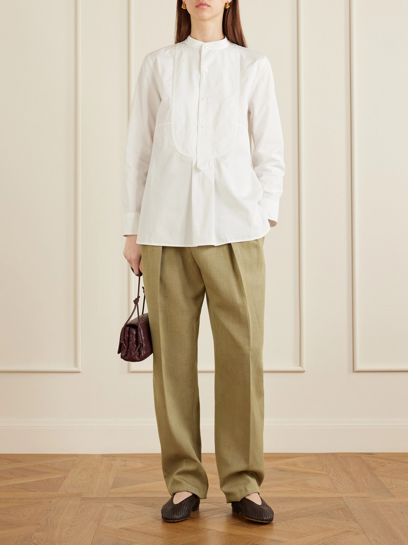 Bottega Veneta Cropped Pleated Woven Tapered Pants outlook