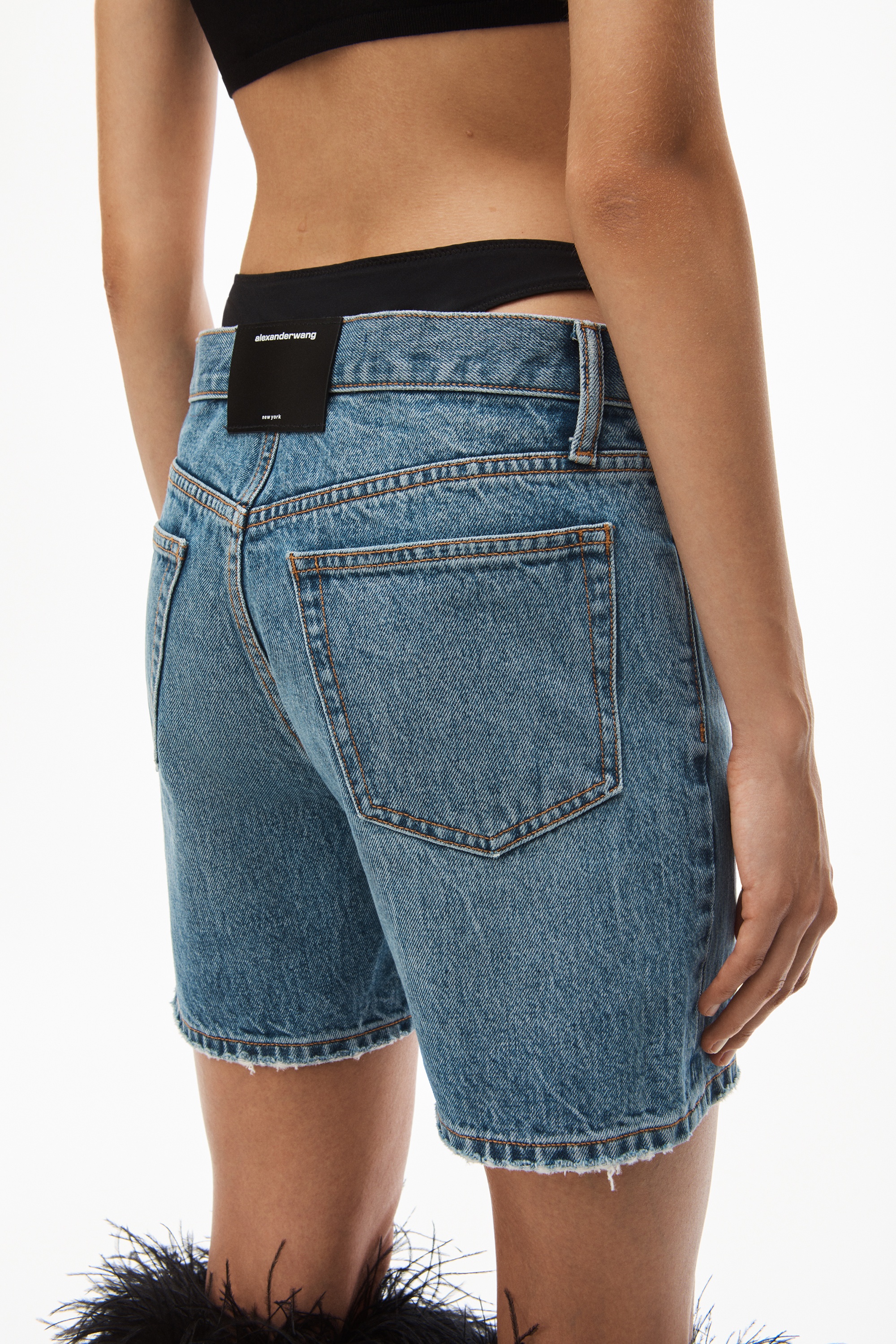 LOW-RISE BIKINI LAYER BOY SHORT IN DENIM - 5