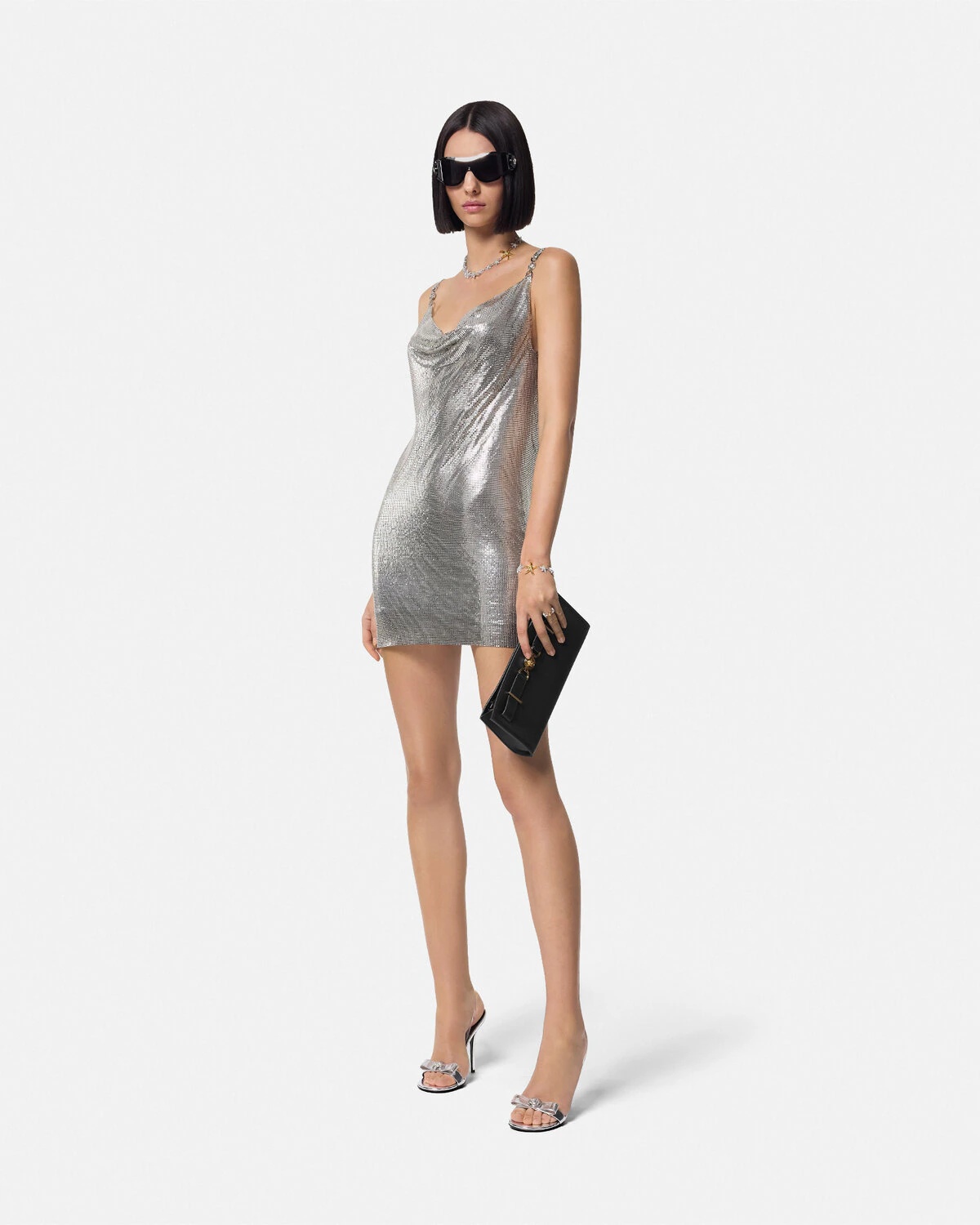 Metal Mesh Slip Mini Dress - 2