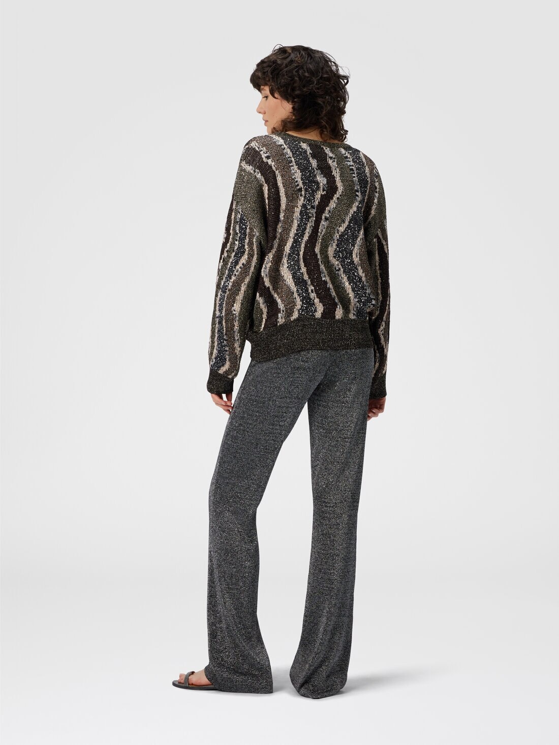 Straight Long Pants in Lamé - 3