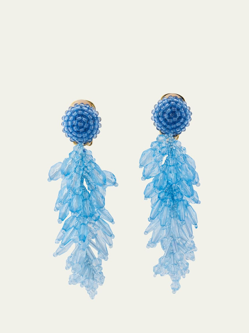 Beaded Cascade Tassel Clip-On Earrings 1