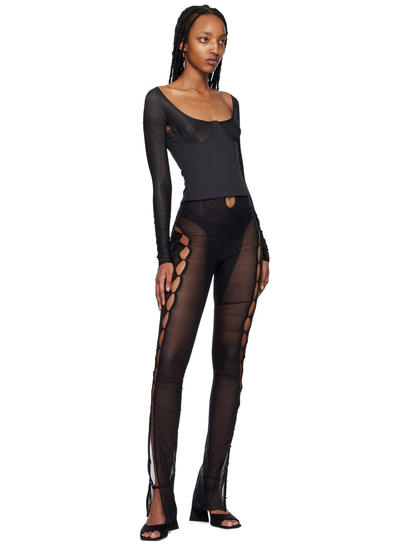 KNWLS SSENSE Exclusive Black Scythe Bustier Blouse outlook