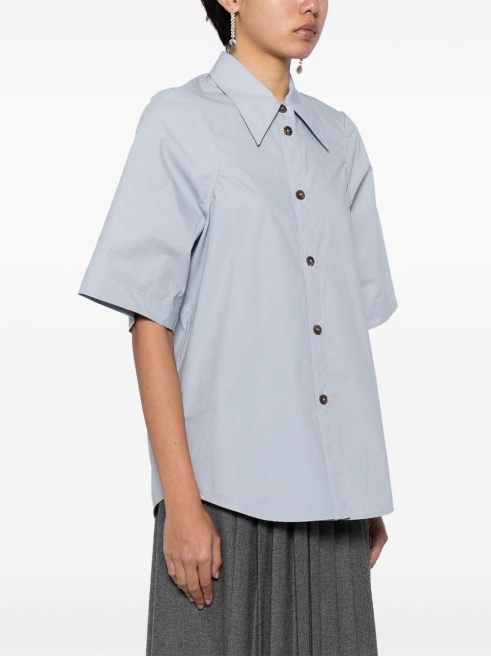 pointed-collar cotton shirt - 3