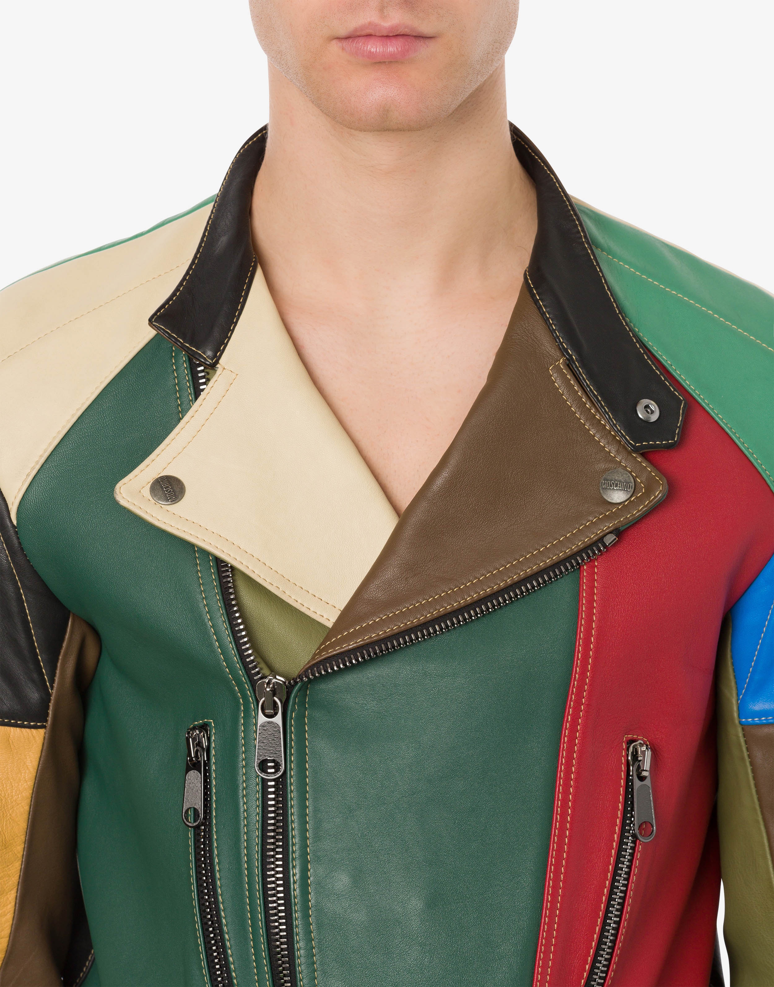 MIXED PATCHWORK NAPPA BIKER - 4