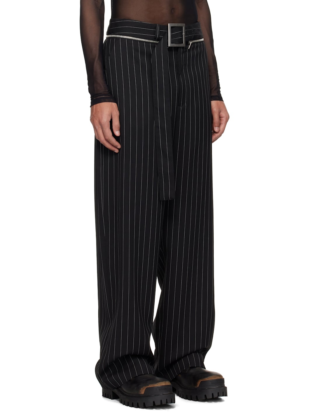 Black 'The Belted Suit' Trousers - 2