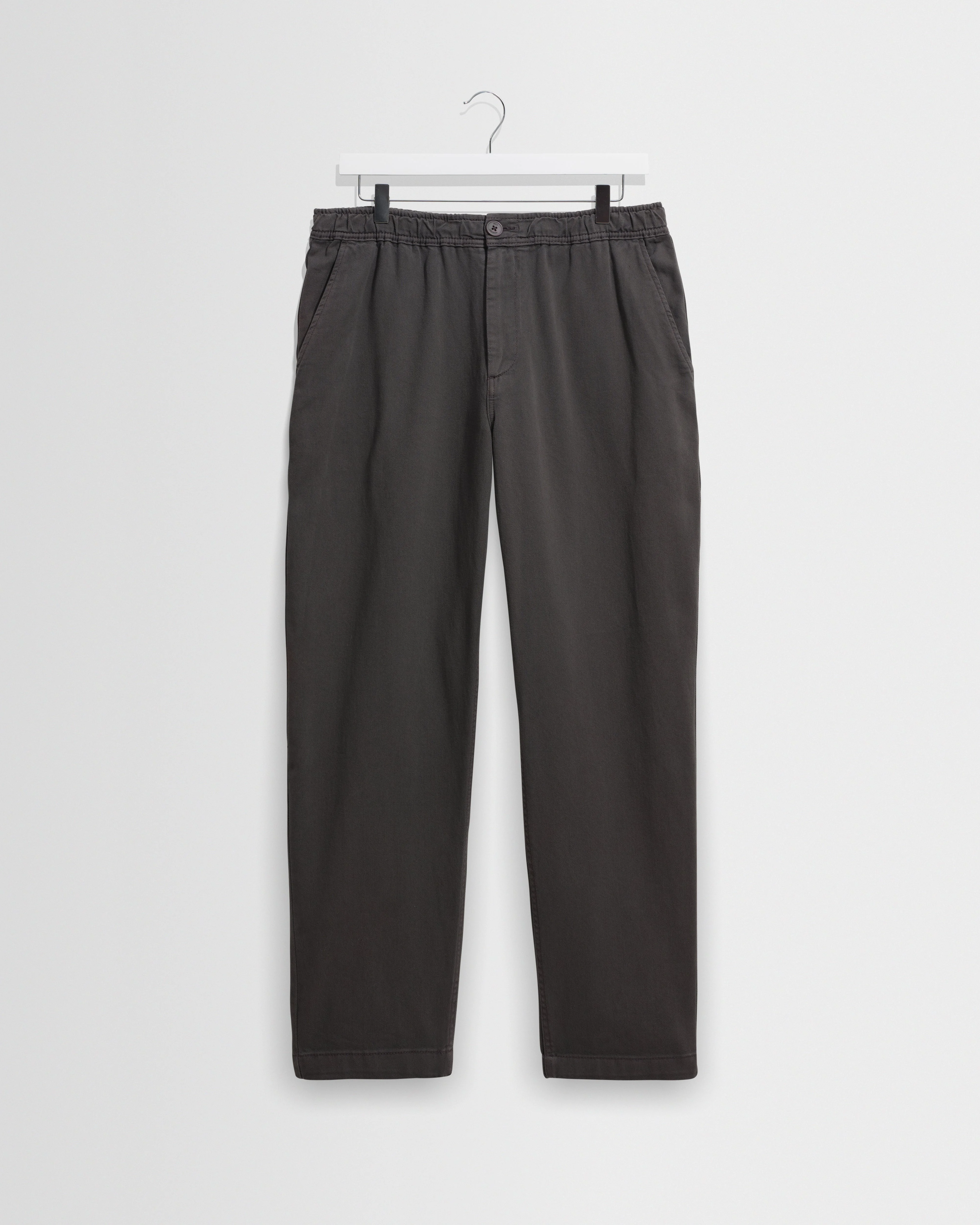 Kurt - Charcoal Organic Cotton Twill Trouser - 1