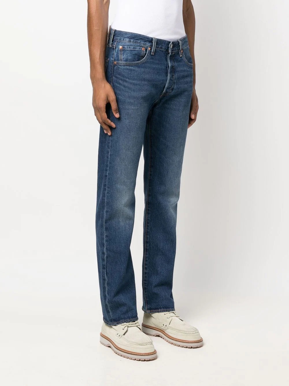 501 dark-wash straight-leg jeans - 3