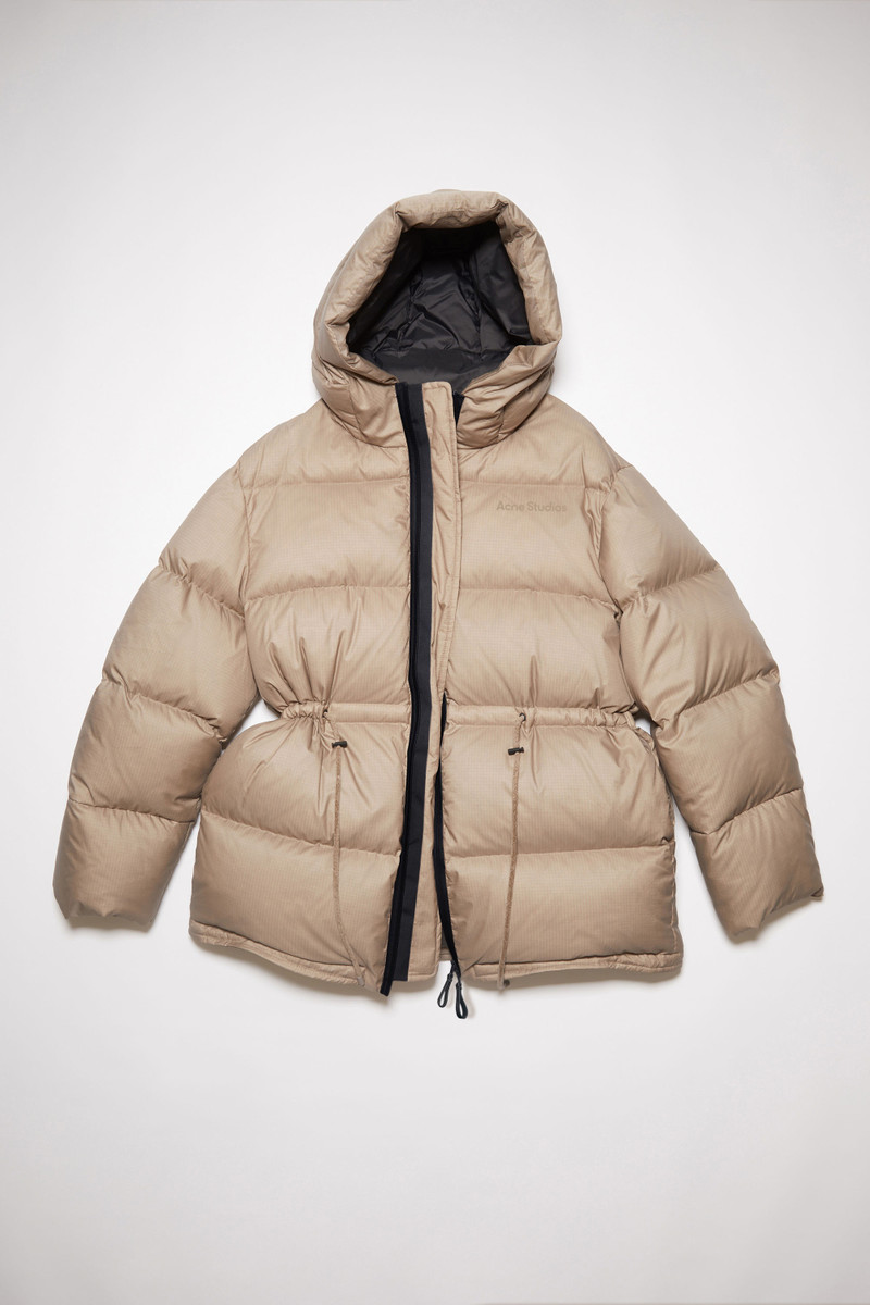 Hooded puffer jacket - Mushroom beige 1