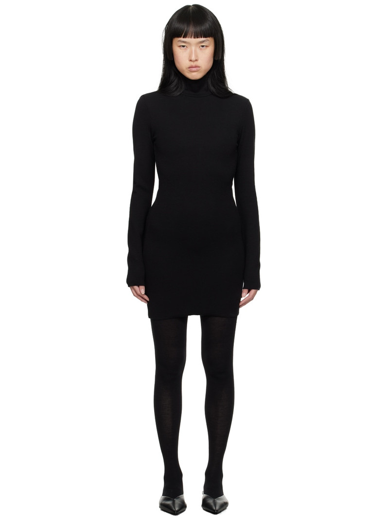 Black Turtleneck Minidress - 1