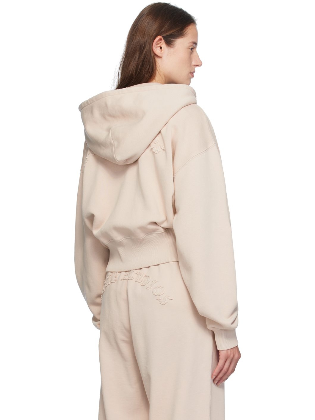 Beige Zip Hoodie - 3