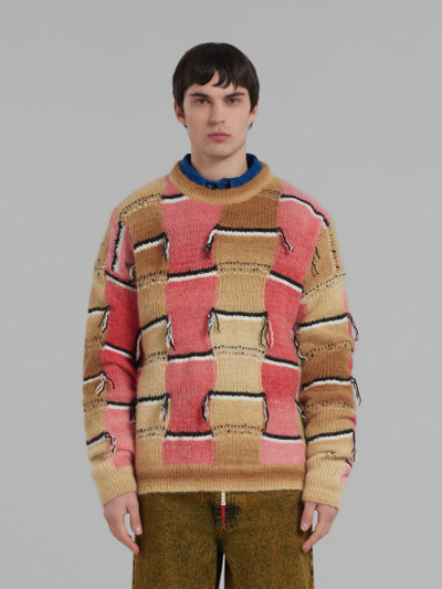 Marni BROWN MOHAIR JUMPER WITH INTARSIA MOTIF outlook