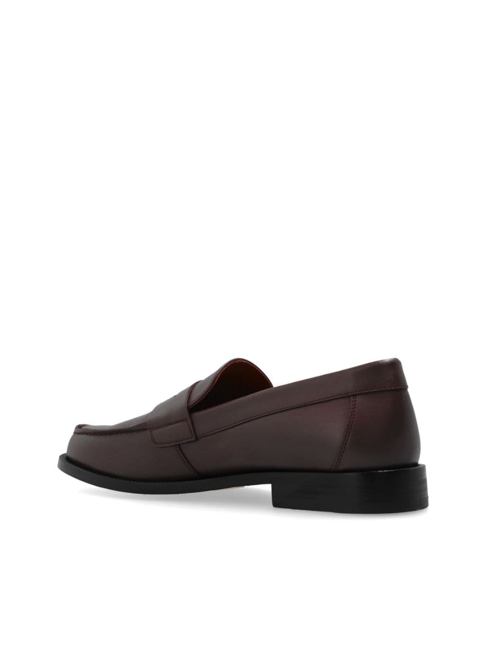 round toe leather loafers - 6