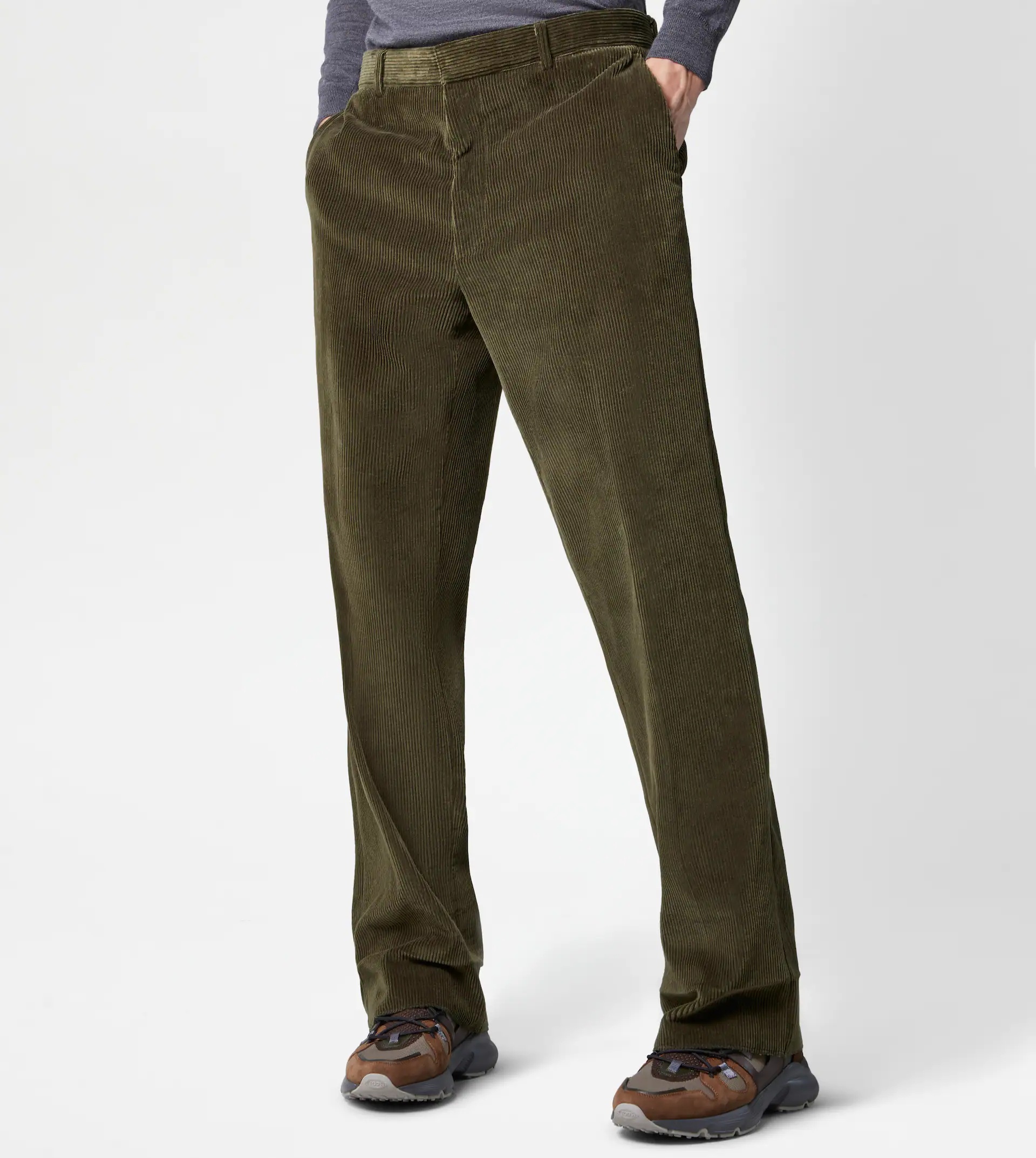 BAGGY TROUSERS IN VELVET - GREEN - 6