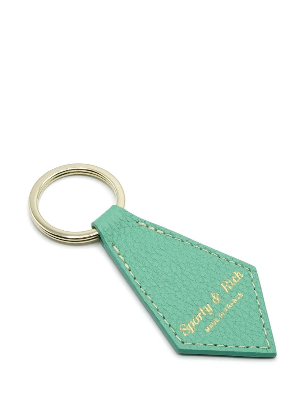 logo-print leather keychain - 2