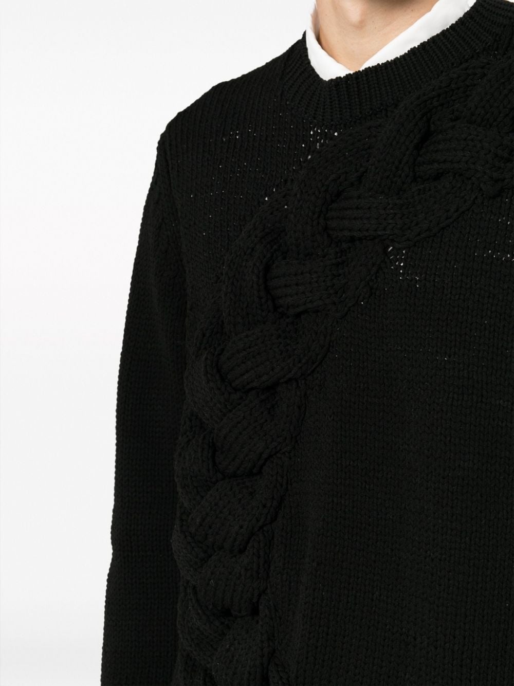 crew-neck chunky cable-knit jumper - 5