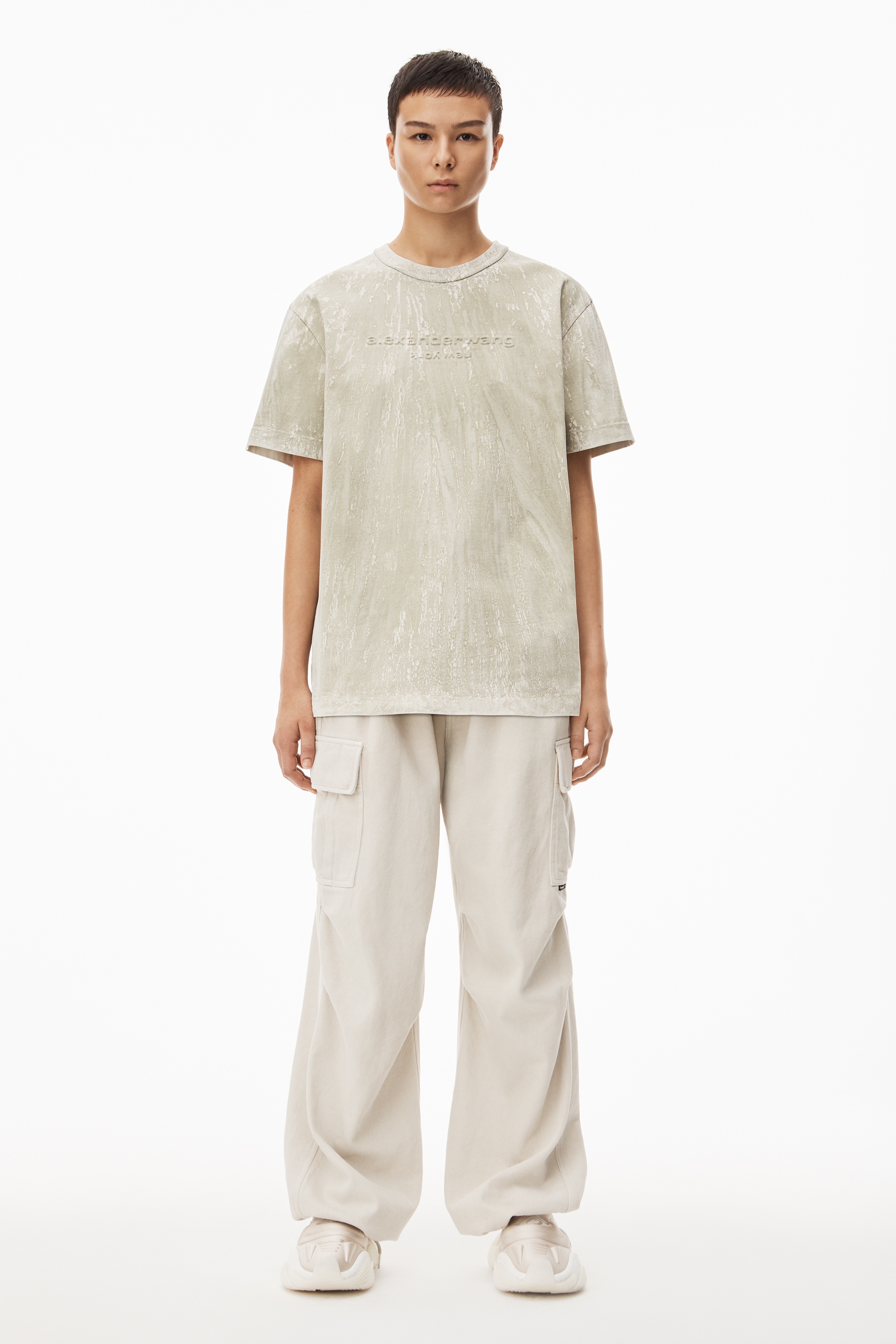 PLASTER DYED LOGO TEE IN COMPACT JERSEY - 6