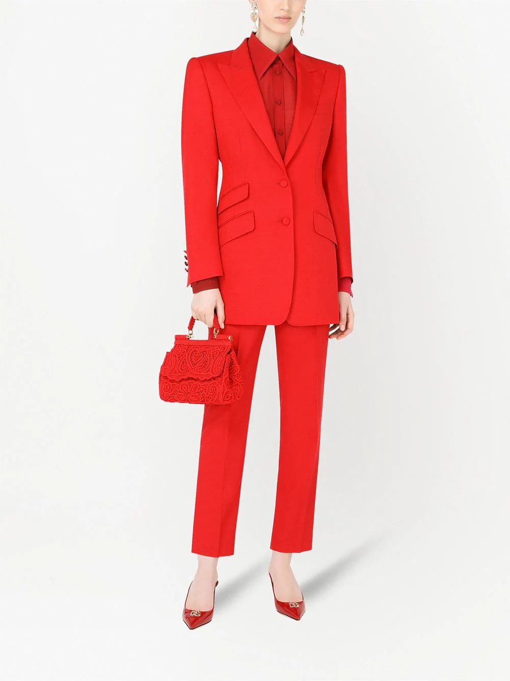 peak lapel flap pocket blazer - 2