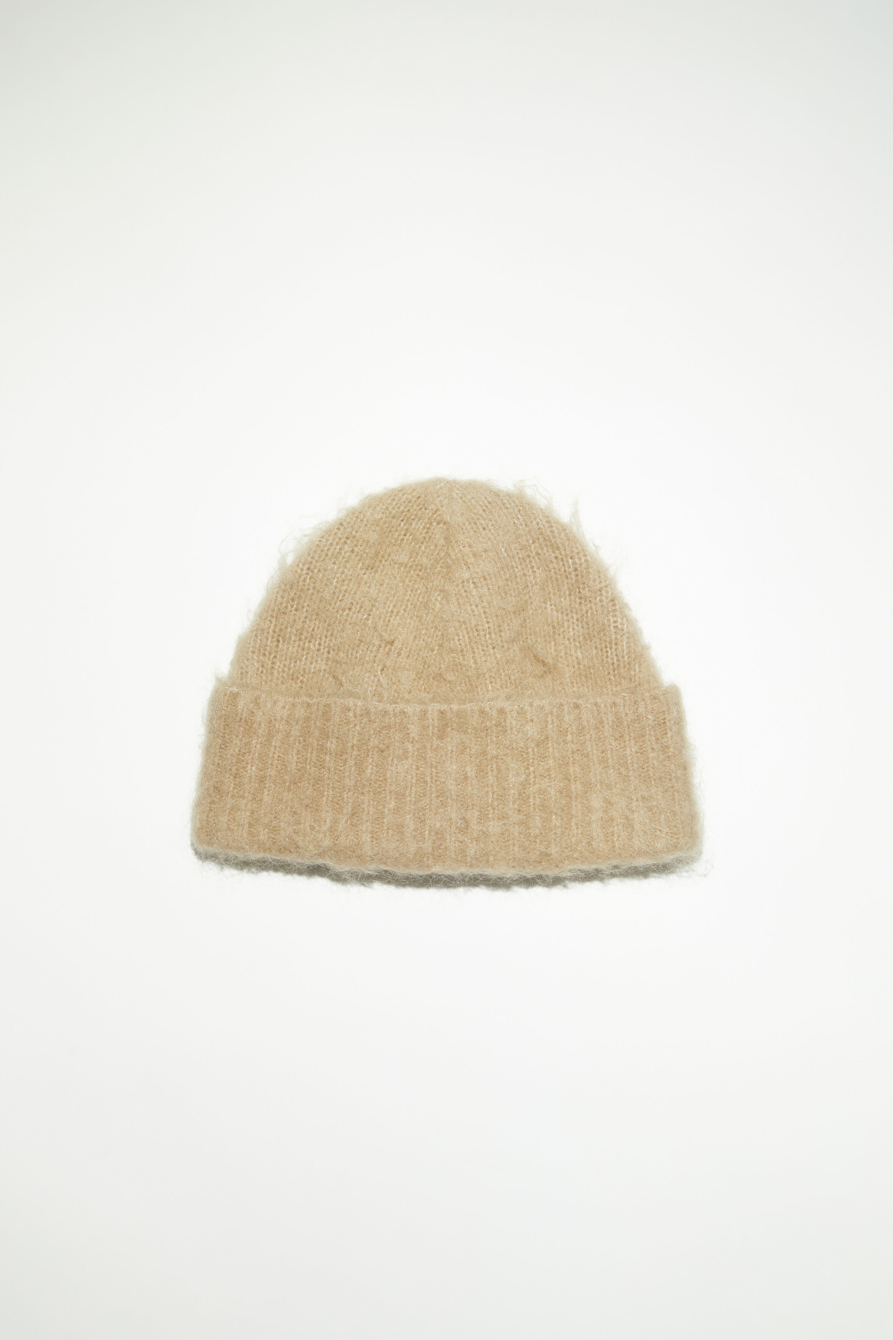 Wool mohair beanie - Dark beige - 1