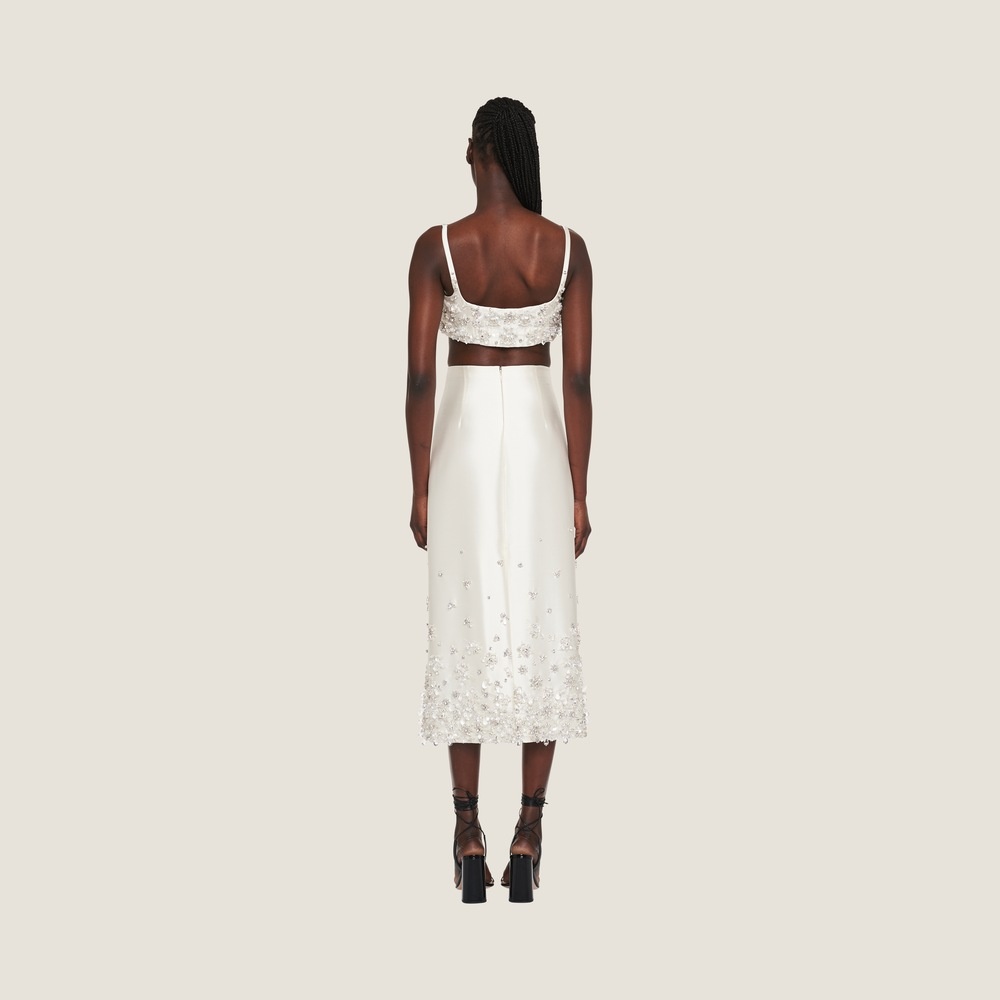 Embroidered silk and wool top - 2