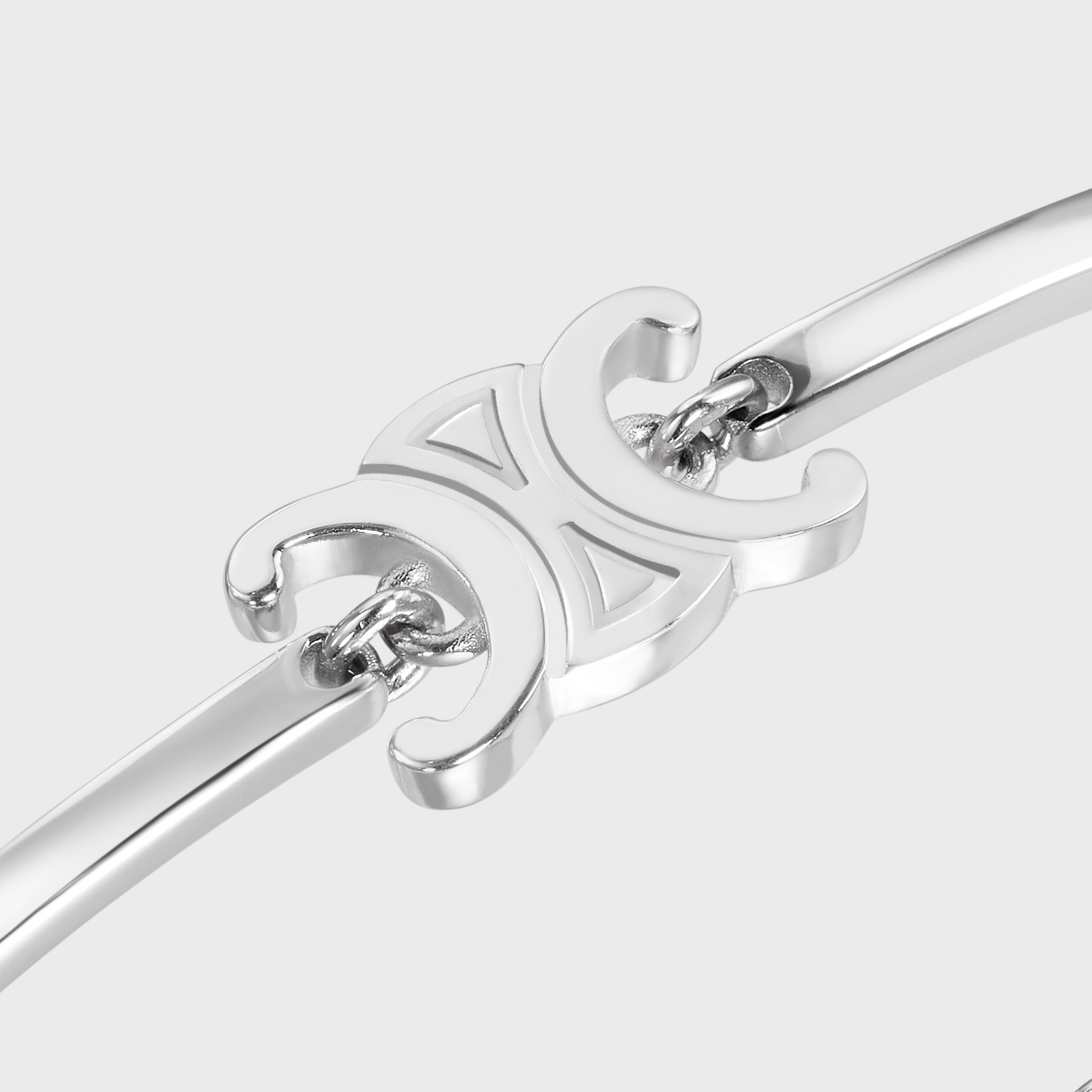 Triomphe Articulated Bracelet in Brass with Rhodium Finish - 3