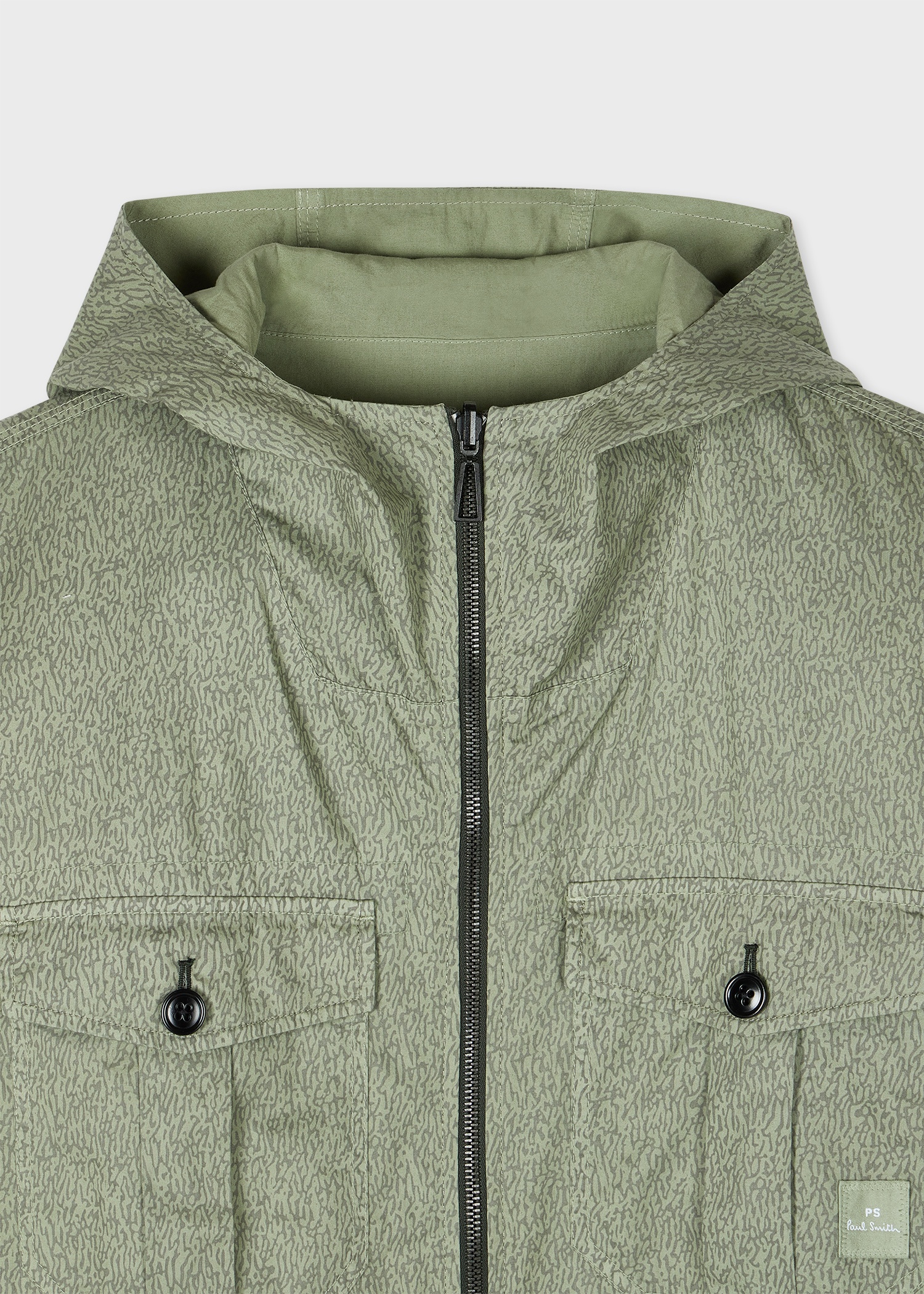 Khaki Reversible Print Hooded Jacket - 4