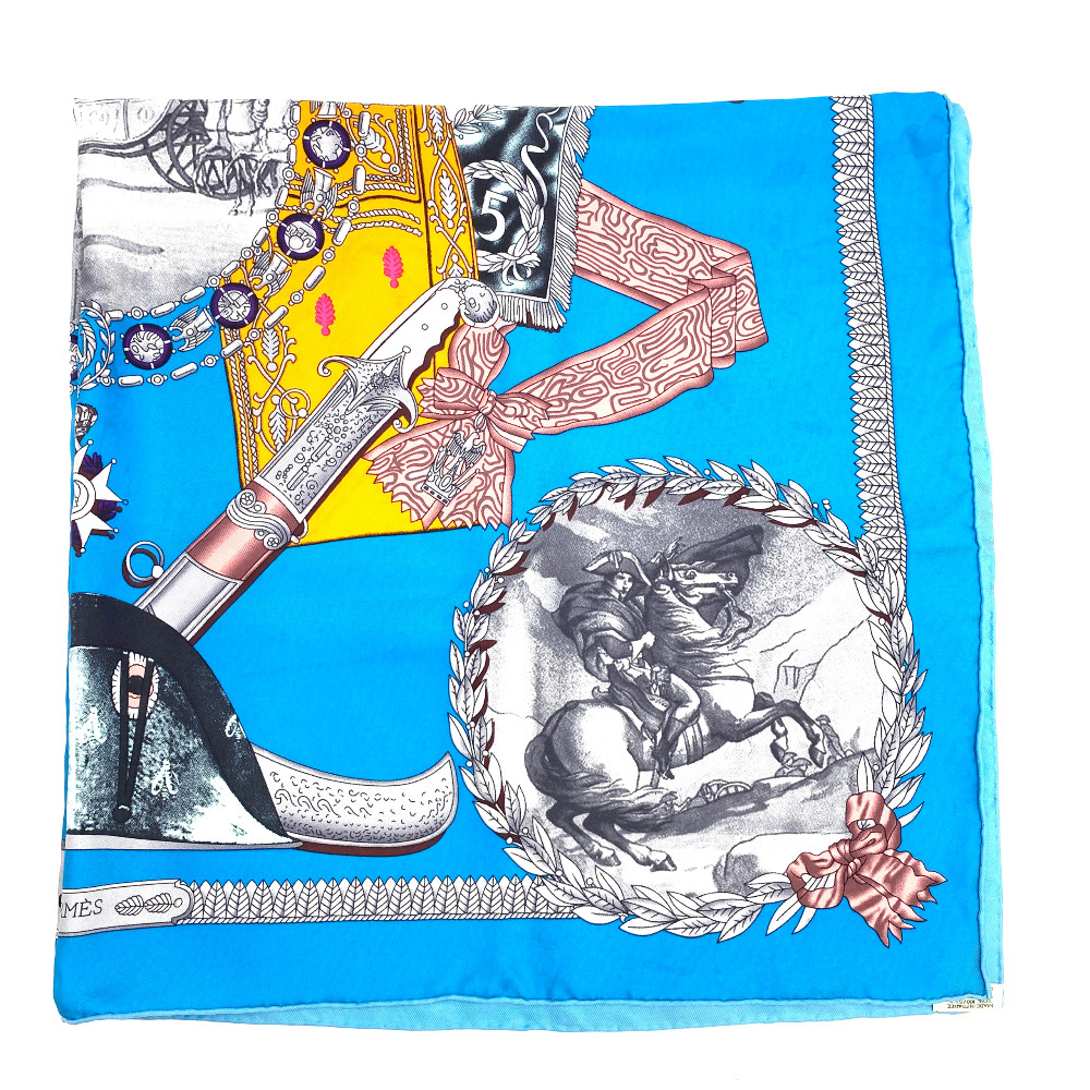 Hermes Aqua Blue Silk Scarf - 7