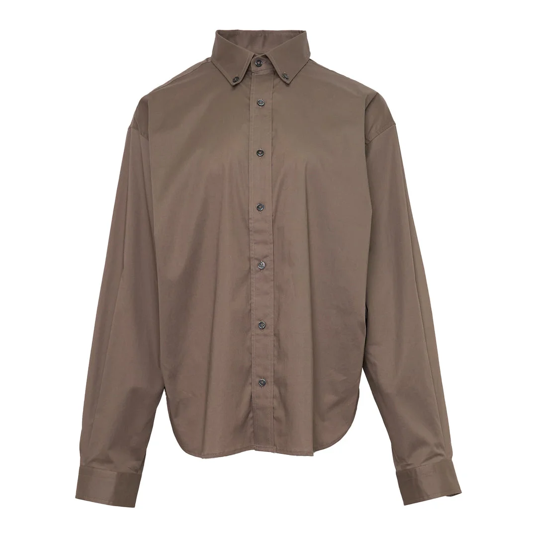Belted Button Down Blouse - 1