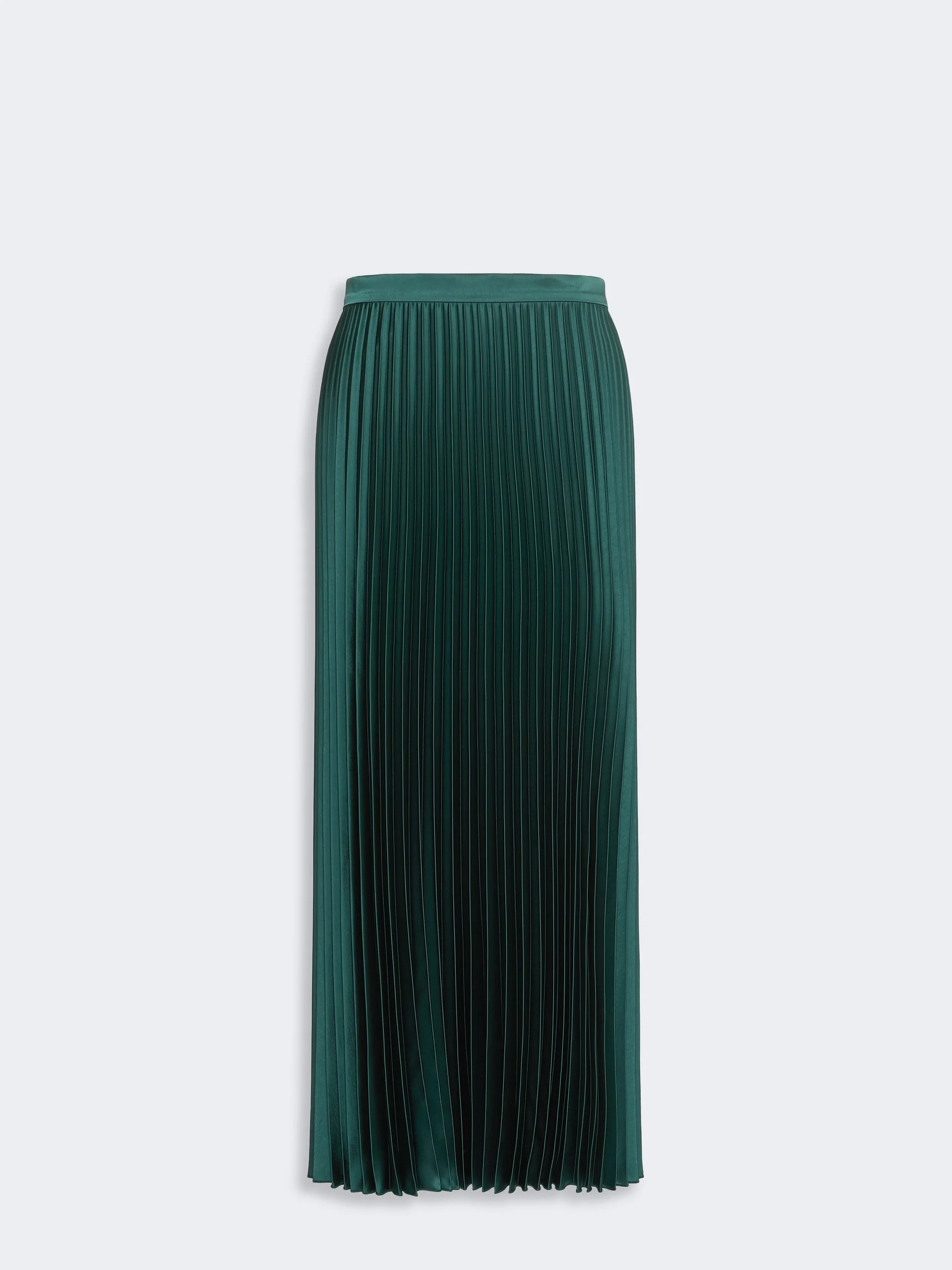 NICCHIA Pleated satin skirt - DARK GREEN - 1
