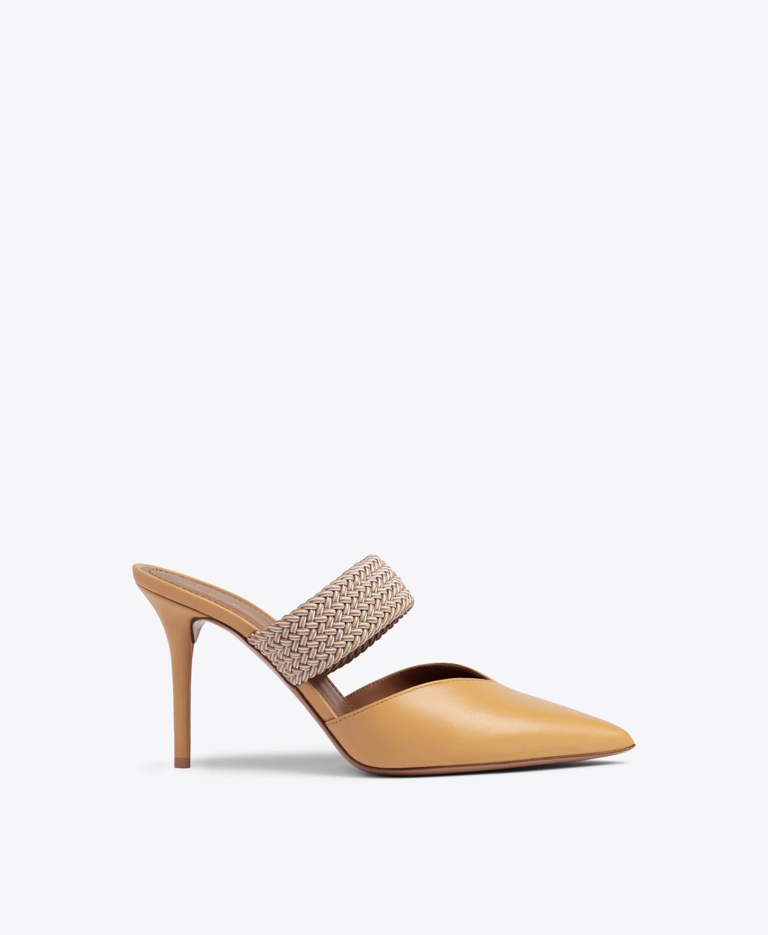 Maisie 85 Beige Leather Mules - 1