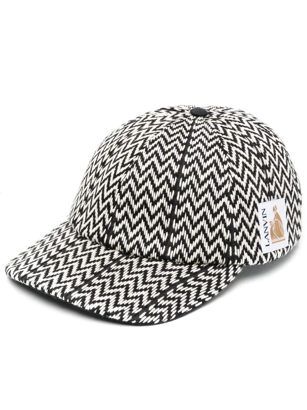 striped logo-patch cap - 1