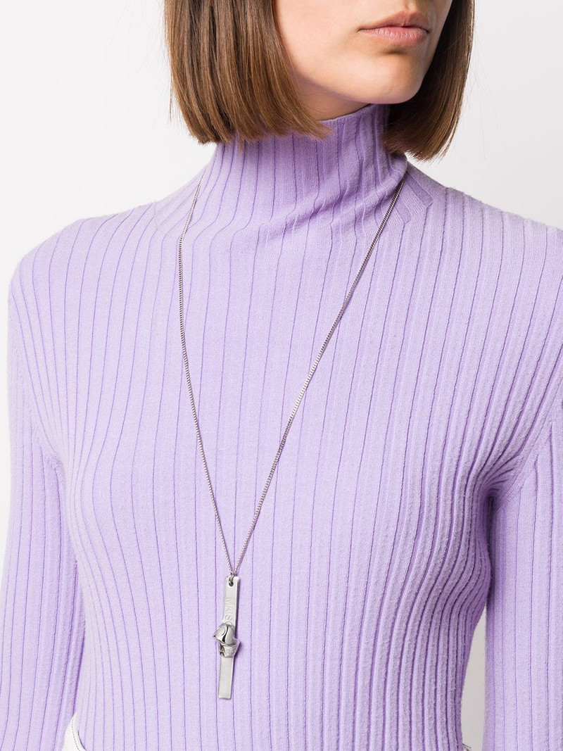 MM6 Maison Margiela engraved logo interlock-detail necklace outlook