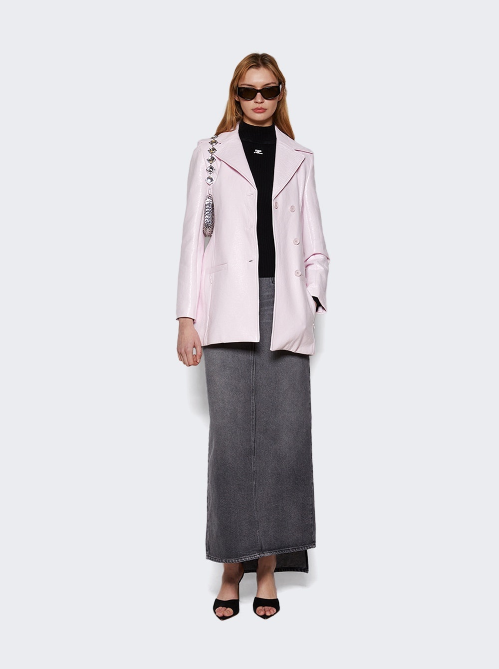 Heritage Vinyl Trench Coat Pale Pink - 2