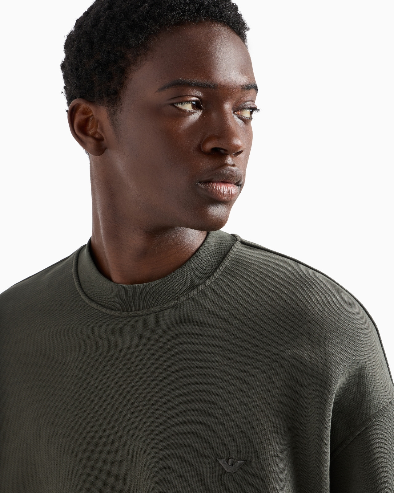 Loose-fit jersey sweatshirt with super-embossed logo embroidery - 5