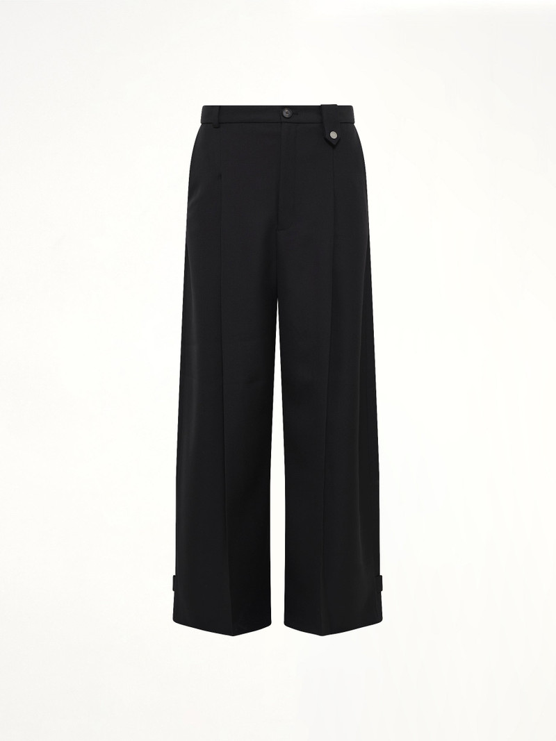 EGONLAB Fluid Tailored Wide Leg Pants in Black outlook