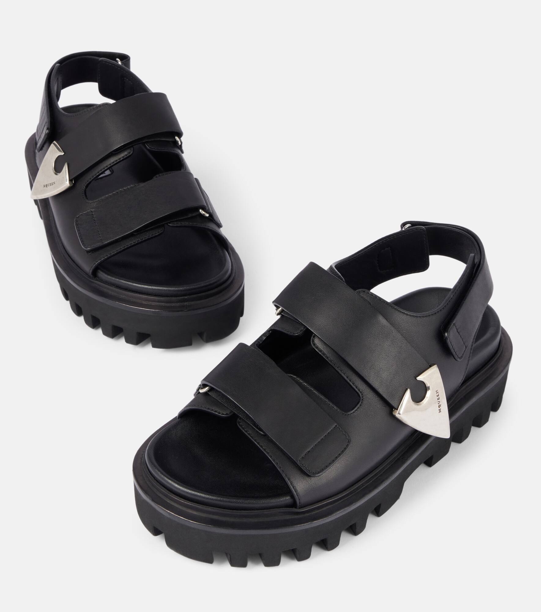 Leather slingback sandals - 5