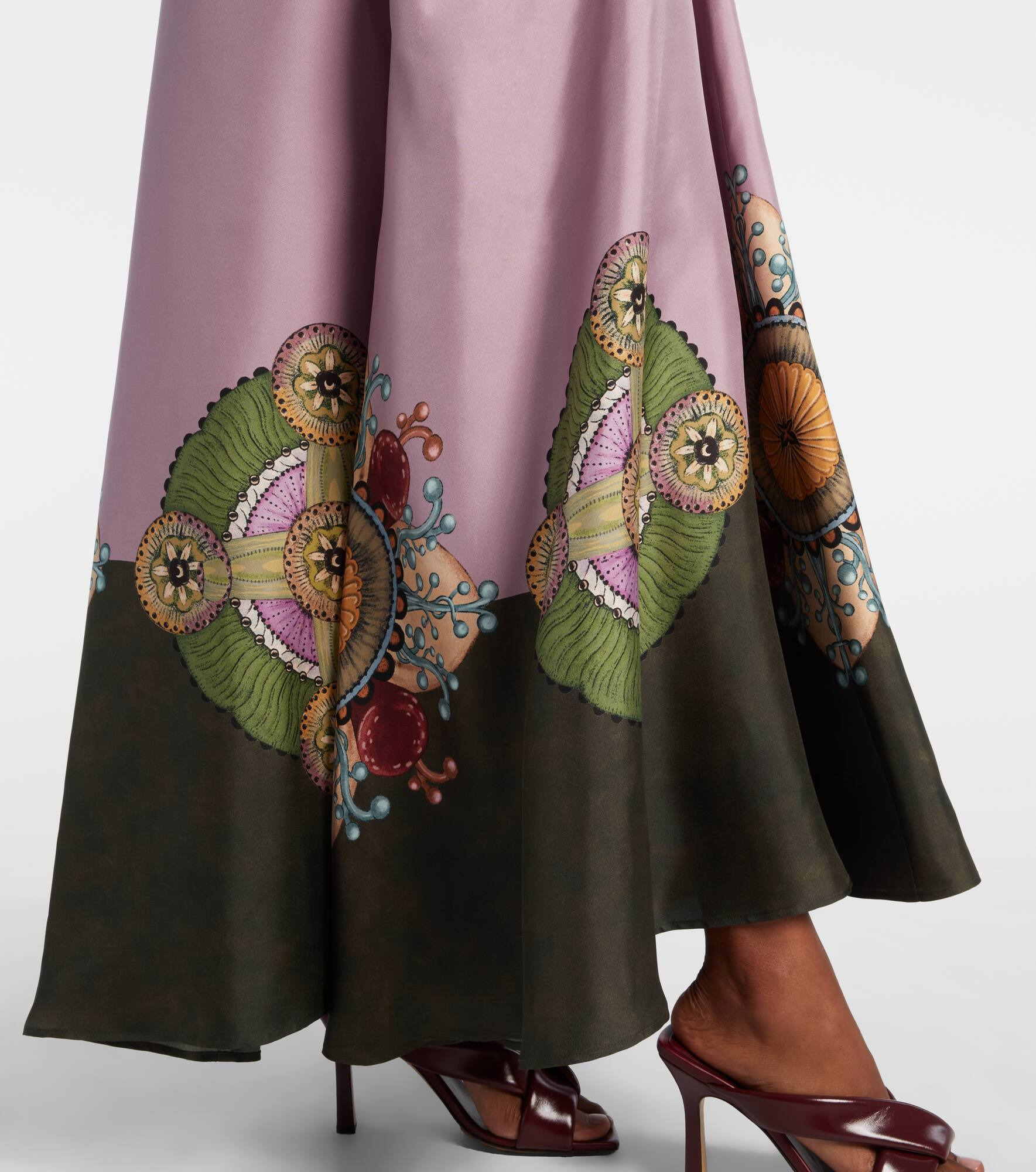 Magnifico printed silk twill kaftan - 5