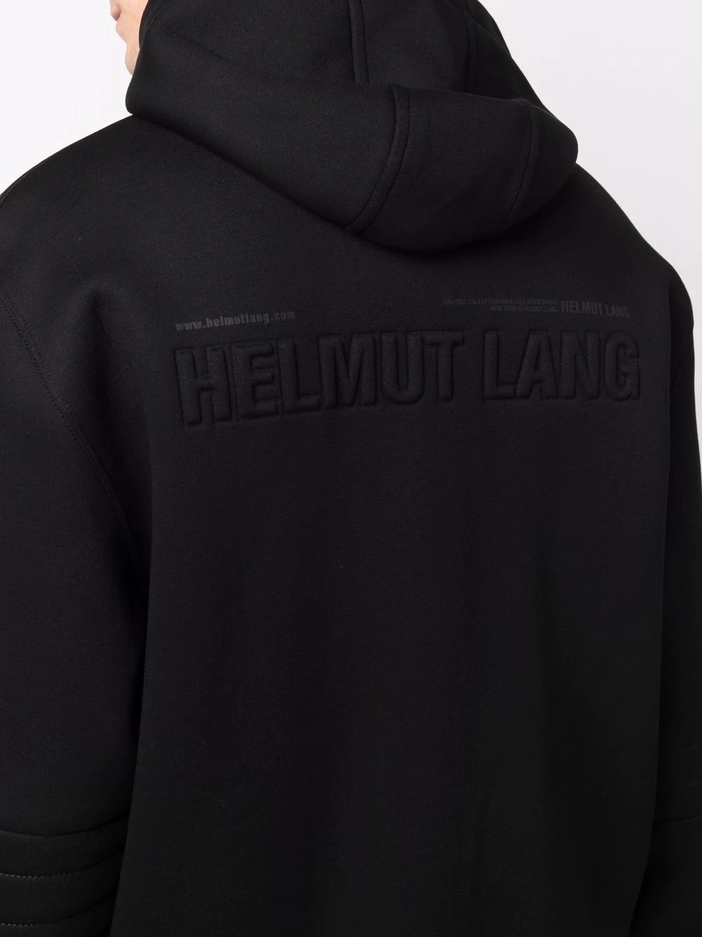 embossed-logo zip-up hoodie - 5