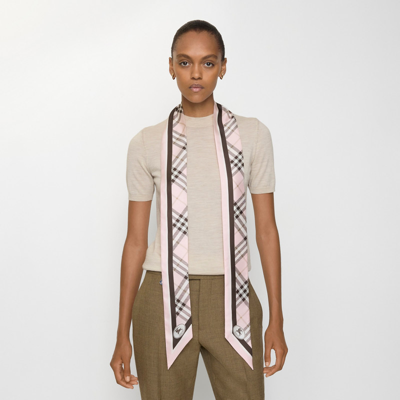 Skinny Check Silk Scarf 4