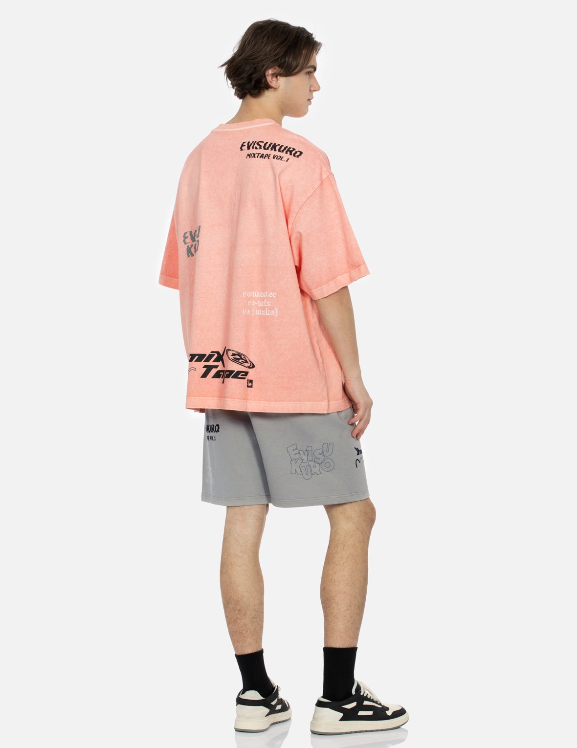 Multi Logo Print Relax Fit Sweat Shorts - 4